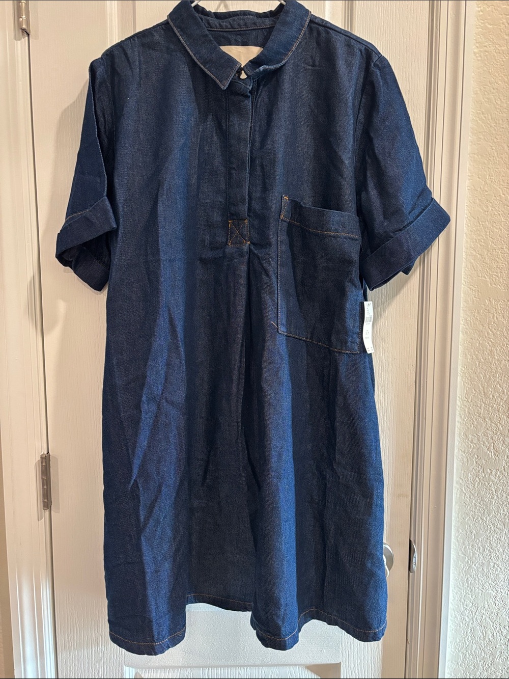 Pilcro XXL P Dark Blue Denim Short-Sleeve dress